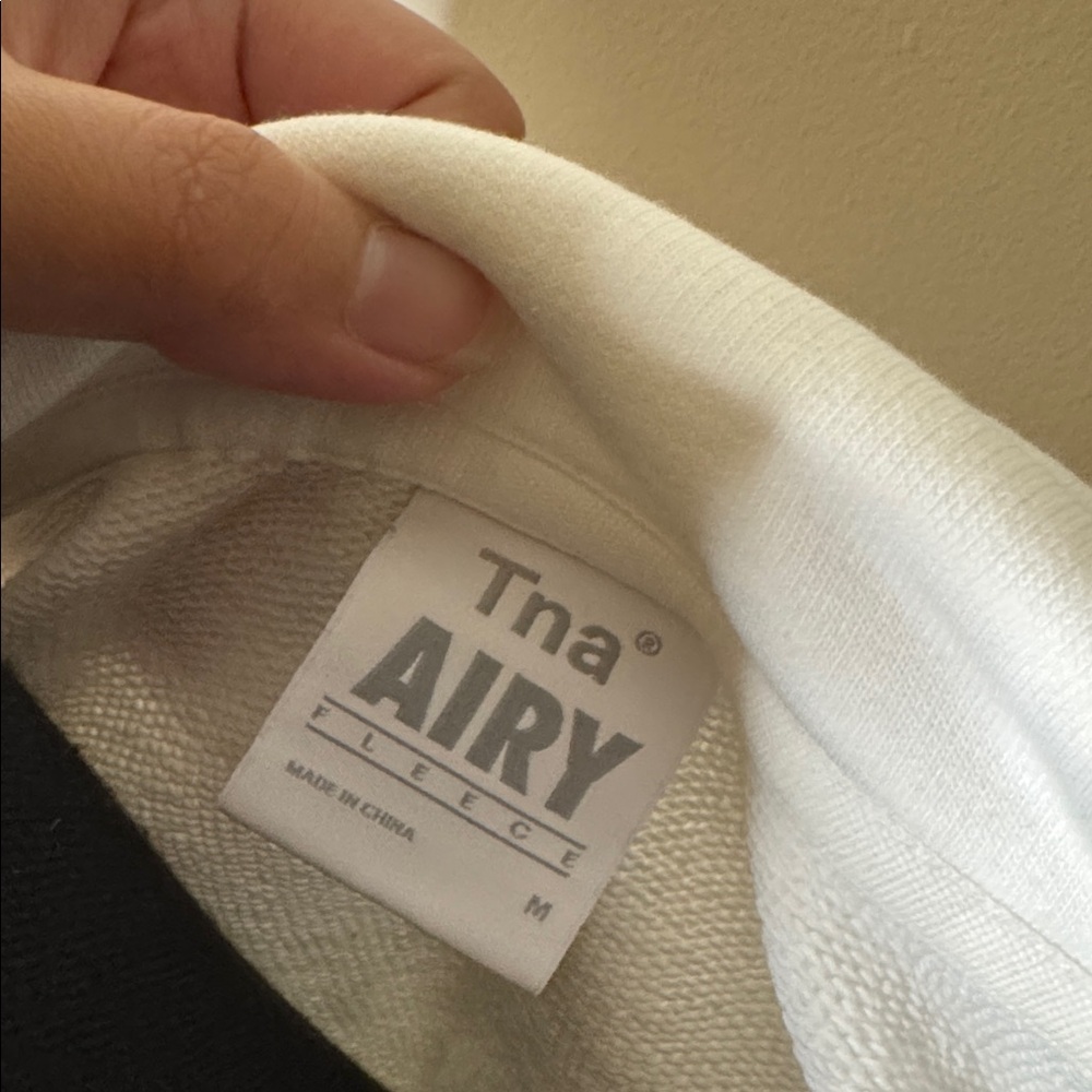 TNA Airy Fleece White Quarter Zip Pullover Sweatshirt Crop Top – Size M - Picture 2 of 5